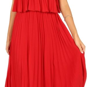 Petal & Pup Women's Gia Pleated Halterneck Maxi Dress