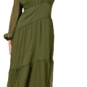 Petal & Pup Women's Julip Sheer Long Sleeve Maxi Dress