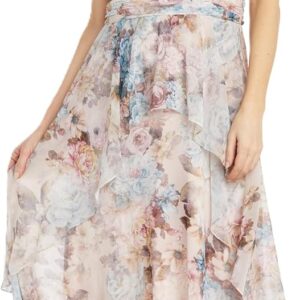 R&M Richards Women's Coral\/Lavender Bloom Daytime Dress