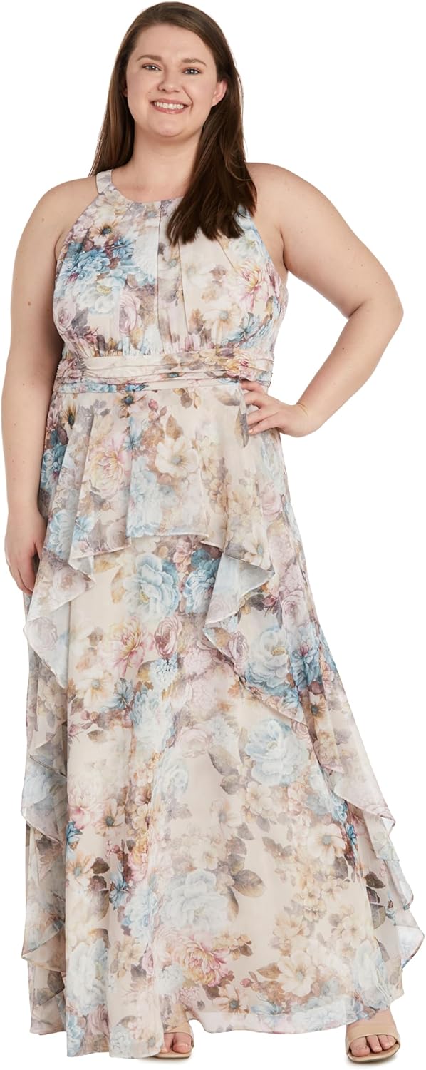 R&M Richards Women's Coral\/Lavender Bloom Daytime Dress - Image 4