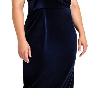 Standards & Practices Plus Size Women's Asymmetrical Burgundy Velvet Maxi Dress