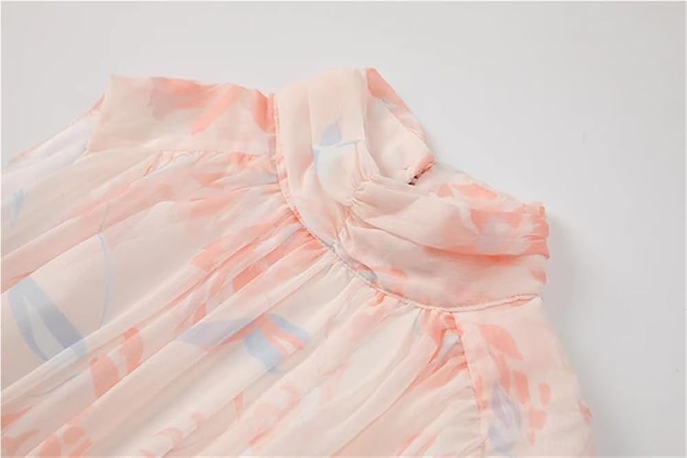 Summer Bohemian Elegant Beach Vacation Dresses Cascading Ruffle Chiffon Maxi Dress Women Casual Floral Print Flowing Long Skirt(XX-Large) - Image 6