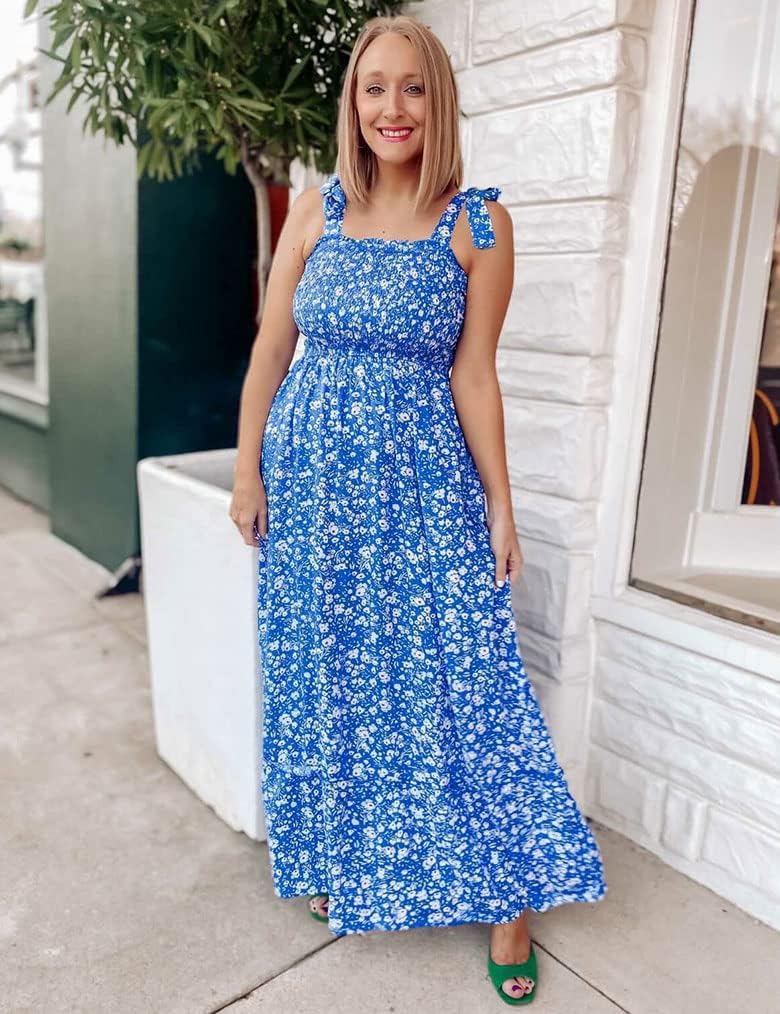 Tobrief Summer Floral Print Maxi Dresses for Women - Image 2