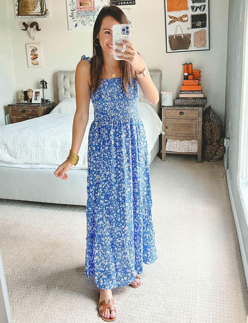 Tobrief Summer Floral Print Maxi Dresses for Women - Image 4