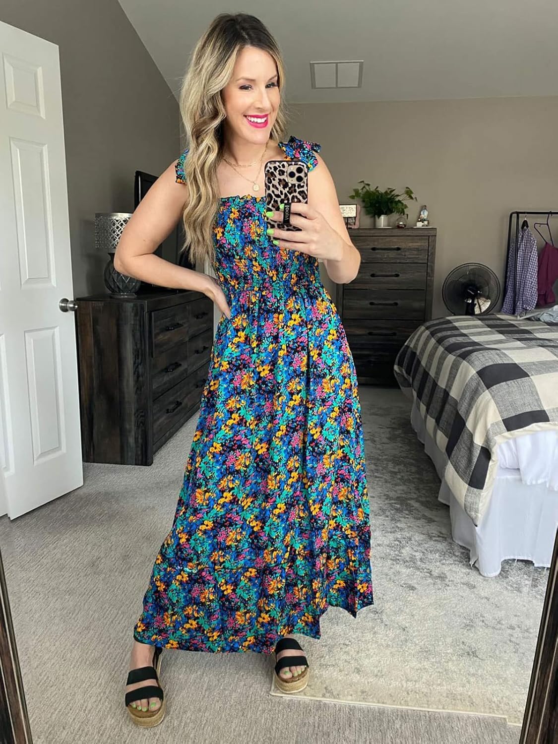 Tobrief Summer Floral Print Maxi Dresses for Women - Image 5