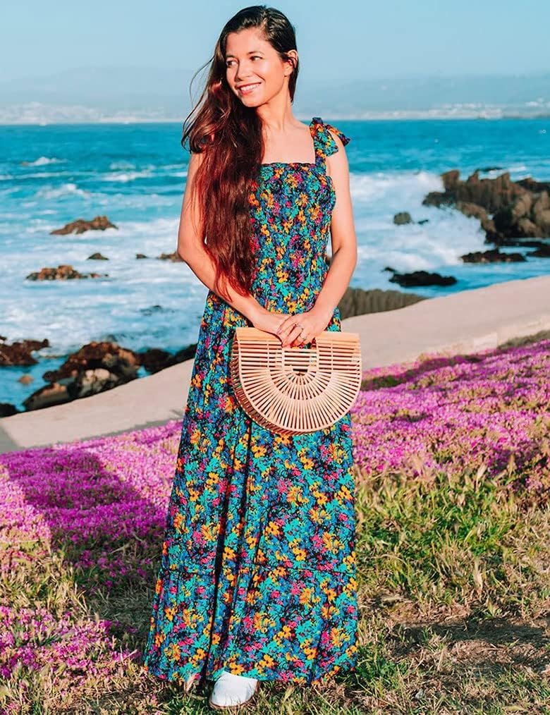 Tobrief Summer Floral Print Maxi Dresses for Women - Image 3