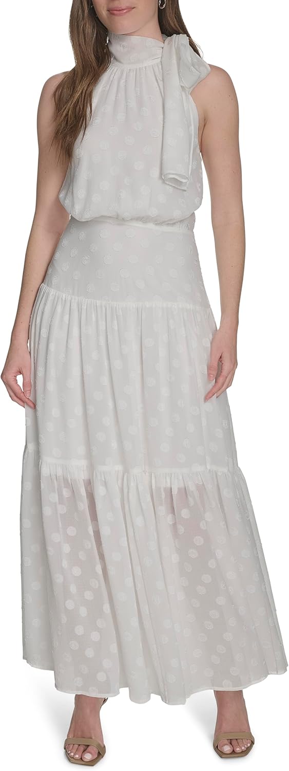 Tommy Hilfiger Women's Halter Neck Sleeveless Maxi Dress