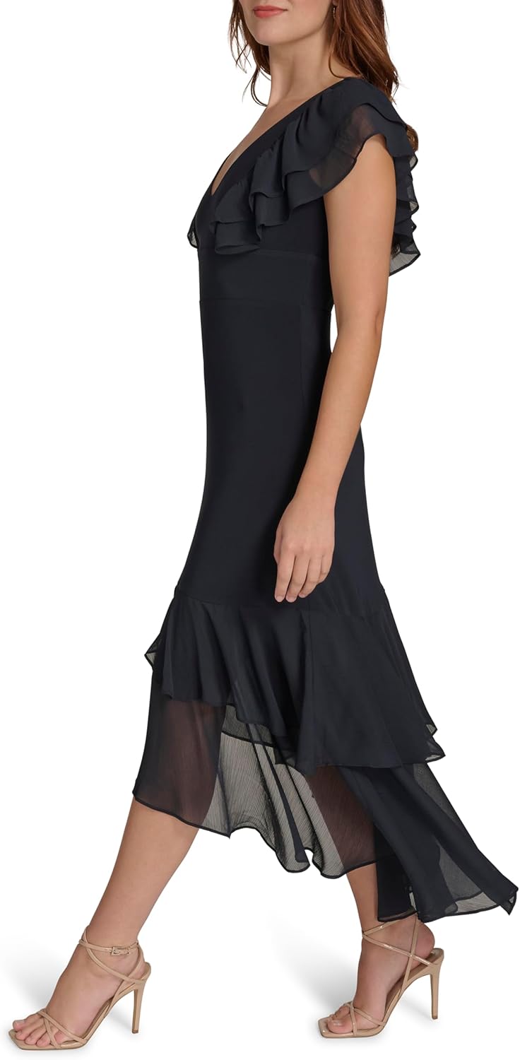 Tommy Hilfiger Women's Light V Neck Flattering Maxi Dress - Image 3