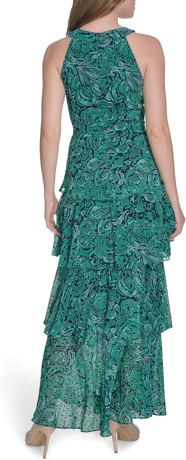 Tommy Hilfiger Women's Sleeveless Halter Neck Tiered Maxi Dress - Image 4