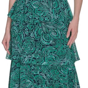 Tommy Hilfiger Women's Sleeveless Halter Neck Tiered Maxi Dress