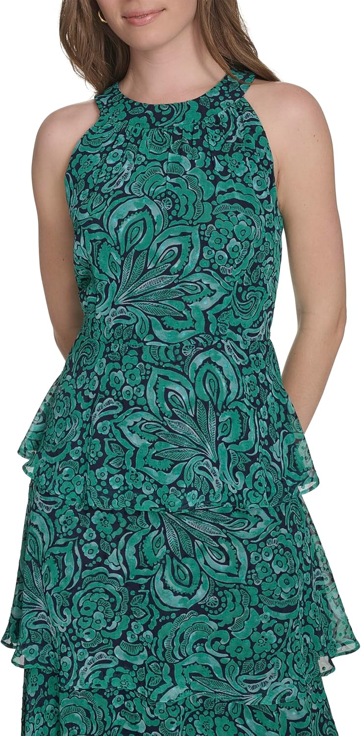 Tommy Hilfiger Women's Sleeveless Halter Neck Tiered Maxi Dress - Image 2