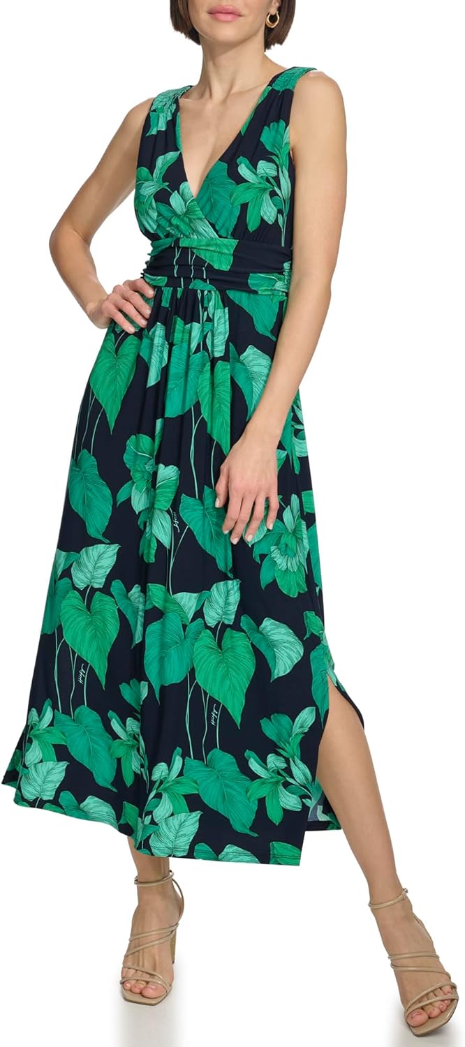 Tommy Hilfiger Women's Sleeveless V-Neck Jersey A-line Midi Dress - Image 5