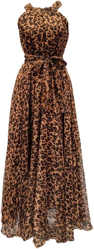 Women Boho Floral Print Cold The Shoulder Maxi Long Dress Loose Chiffon Longa Boho Robes - Image 18