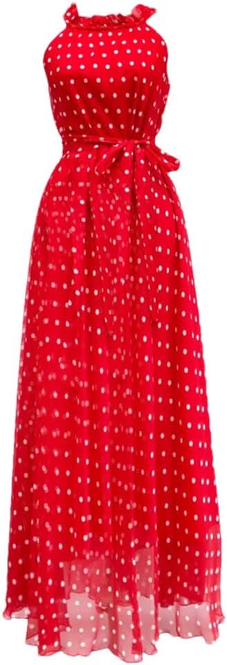 Women Boho Floral Print Cold The Shoulder Maxi Long Dress Loose Chiffon Longa Boho Robes - Image 20