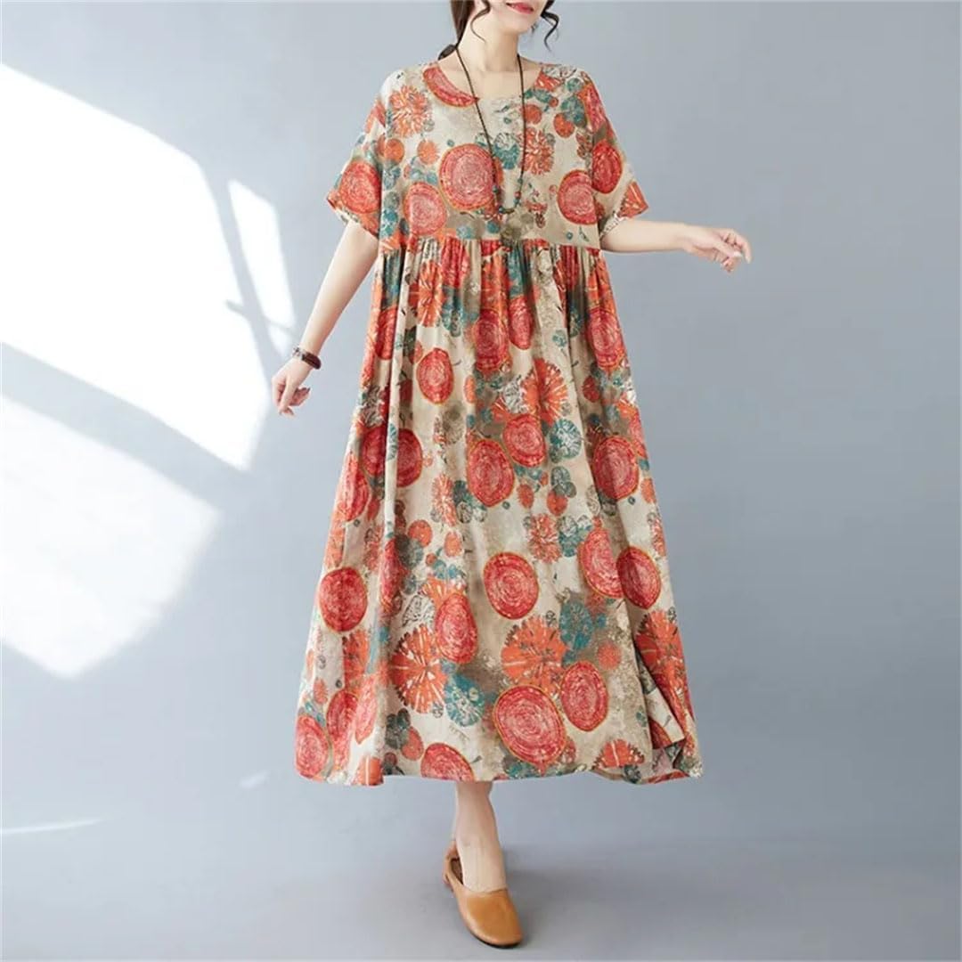Women Dress Plus Size Maxi Long Bohemian Boho Print Vintage Dresses - Image 2