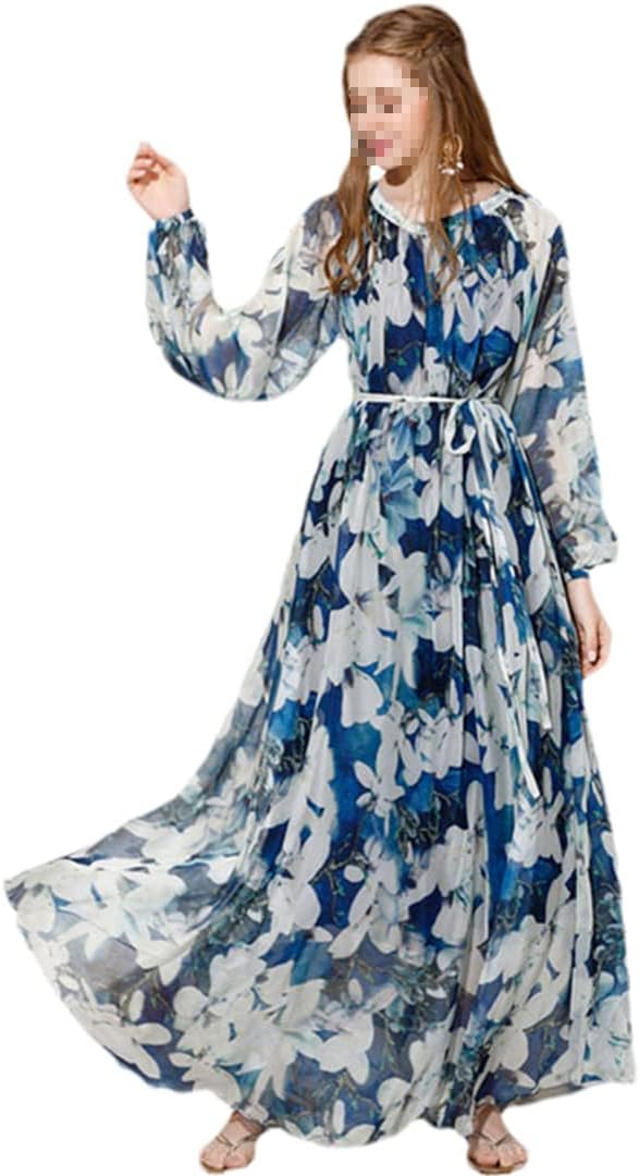 Women's Bohemian Floral Beach Casual Loose Lightweight Chiffon Maxi Dress - Image 13