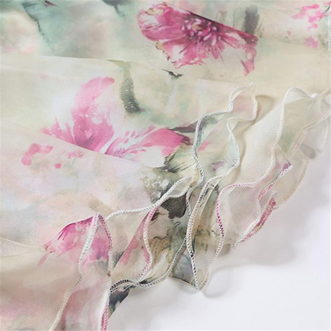 Women's Bohemian Floral Beach Casual Loose Lightweight Chiffon Maxi Dress - Image 6