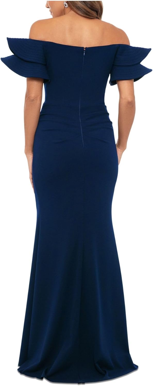 Xscape Womens Off-The-Shoulder Maxi Evening Dress - Image 2